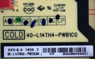 KIT DE TARJETAS PARA TV TCL 4K·UHD·HDR ((ROKU TV)) / MAIN 08-CS55CUN-OC411AA / 40-MST10S-MAE4HG / FUENTE 08-L14TWA2-PW220AN / 40-L14TH4-PWB1CG / T-CON 34291100710111 / ST5461D07-8-C-1 / PANEL LVF550ND1L / ST5461D07-1 VER.2.2 / MODELOS 55S403 / 55S405 - Imagen 2